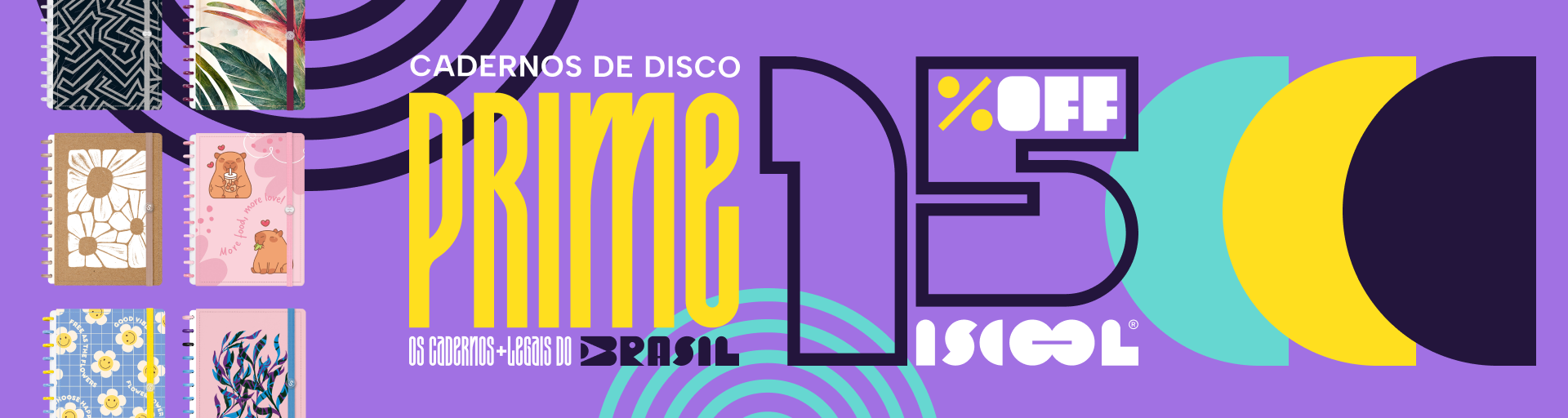 Caderno de Disco Prime 15% off